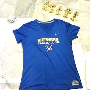NIKE Dri-Fit Milwaukee Brewers Tee  - Size L